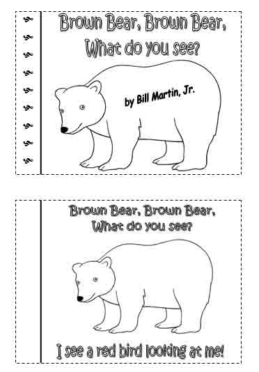 Brown Bear - Minibook - Adapting to use in my classes when teaching colors in French Brown Bear Printables, Brown Bear Brown Bear Activities, Brown Bear Book, Eric Carle Activities, Brown Bear Brown Bear, Prop Box, Preschool Colors, Bear Brown, Bear Coloring Pages