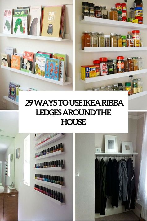 29 Ideas To Use IKEA Ribba Ledges Around The House Ikea Photo Ledge, Ikea Picture Shelves, Ikea Picture Ledge, Ikea Book, Book Ledge, Ikea Pictures, Ikea Furniture Hacks, Picture Shelves, Picture Ledge