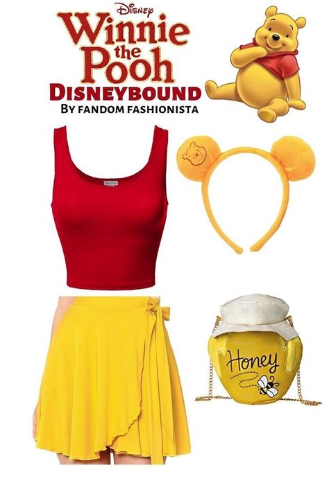 Winnie The Pooh Disneybound, Pooh Disneybound, Pooh Costume, Outfit From Amazon, Winnie The Pooh Costume, Disney Bound Outfits Casual, Disney Outfits Women, Princess Inspired Outfits, Bear Outfit