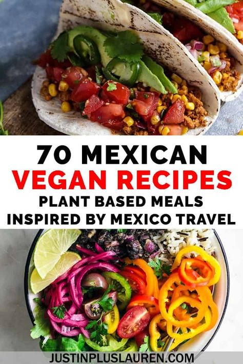 Want to bring the flavors of Mexico to your own kitchen? Here are a whopping 70 vegan Mexican recipes featuring tacos, burritos, soups, salsas, snacks and more! Make Taco Tuesday every night with these delicious plant based Mexican meals.   #Recipes #Vegan #VeganFoodShare #Mexico #MexicanFood #TacoTuesday  Vegan Mexican food | Plant Based Mexican food | Vegetarian Mexican dishes | Mexican Vegan Recipes | Food Inspired by Mexico | Recipes Inspired by Mexico Meatless Mexican Recipes, Plant Based Mexican, Mexican Vegan Recipes, Plant Based Meals, Vegan Enchiladas, Vegetarian Mexican, Mexican Meals, Vegan Recipes Plant Based, Vegan Mexican Recipes