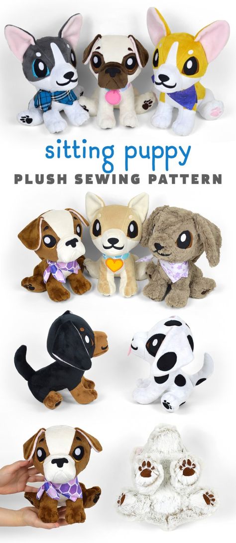 Puppy Crafts, Backpack Pattern Sewing, Diy Plush Toys, Dog Sewing Patterns, Puppy Plush, Handmade Stuffed Toys, December 2nd, Cute Sewing Projects, Animal Sewing Patterns