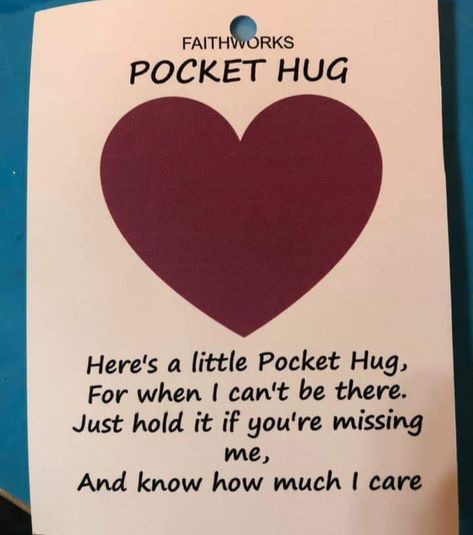 Pocket Hug Poem, Hug Poem, Pocket Hugs, Hug Quotes, Glass Fusion Ideas, Pocket Hug, A Hug, I Care, Valentine Crafts