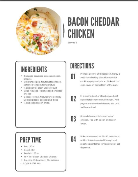 Bacon Cheddar Chicken, Macro Food List, Elyse Ellis, Iifym Recipes, Macro Meal Plan, Clean Simple Eats, Macro Nutrition, Hcg Recipes, Cheddar Chicken