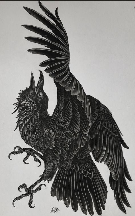 Alexander Grim, Acab Tattoo, Crow Tattoo Design, Crow Tattoo, Muster Tattoos, Raven Tattoo, Crow Art, Dark Art Tattoo, Dark Tattoo