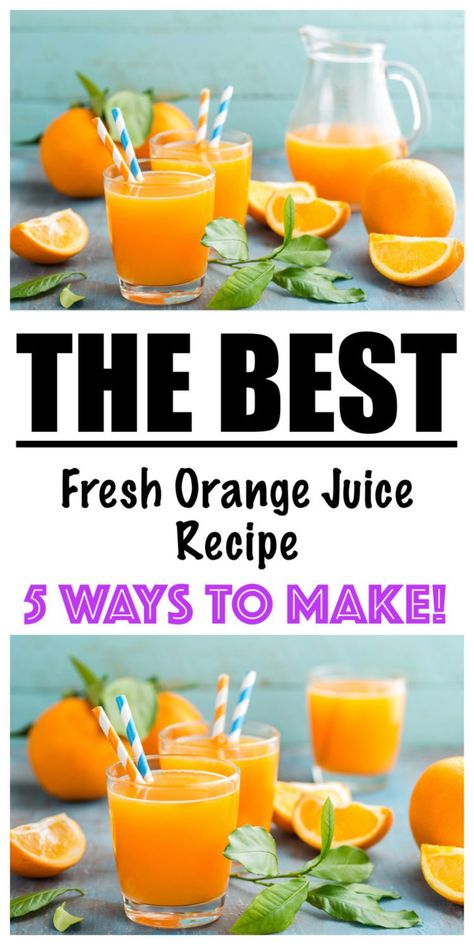 How to Make Orange Juice 5 Ways Homemade Orange Juice, Orange Juice Recipes, Organic Orange Juice, Orange Juice Drinks, How To Make Orange, Fresh Orange Juice, Detox Juice Recipes, Best Juicer, Fresh Orange