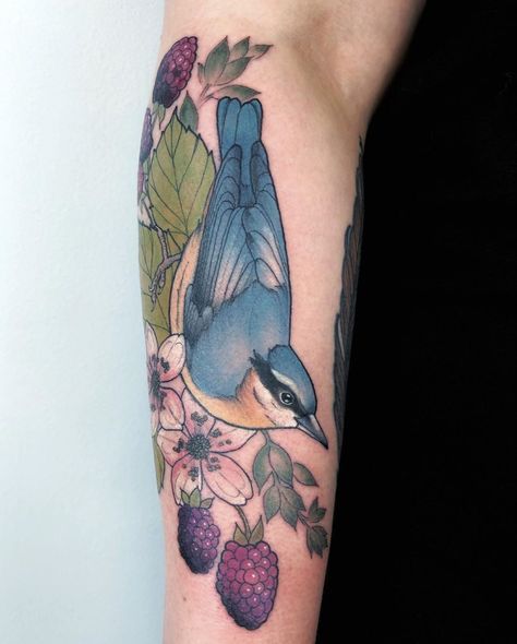 Nuthatch Tattoo, Birmingham Tattoo, Flesh Art, Faith Tattoo, Bird Tattoo, Birds Tattoo, Thanks So Much, Librarian, Watercolor Tattoo