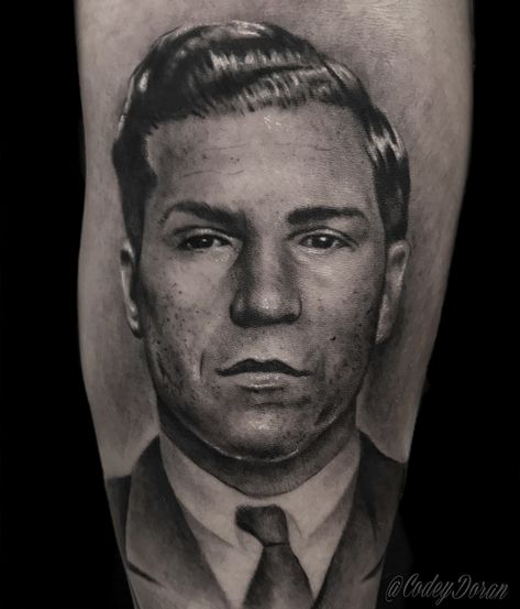 Lucky Luciano mob Tattoo by codey doran at hidden Los Angeles Tattoo in west Hills California Clancy Gilroy Tattoo, Saint Lucy Tattoo, Lucky Luciano Quotes, Chicago Sleeve Tattoo, Lucky Luciano Tattoo, Mob Tattoo, Los Angeles Tattoo, Tattoo Shop, Get A Tattoo