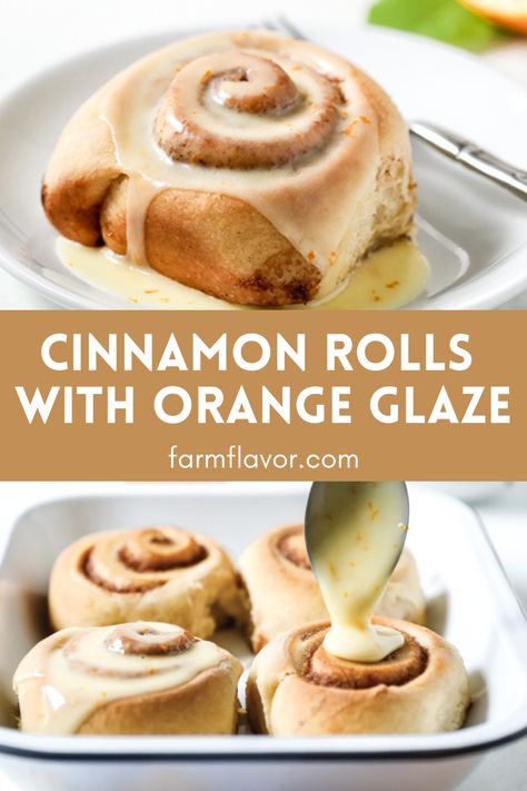 Orange Glazed Cinnamon Rolls, Homemade Orange Cinnamon Rolls, Orange Icing For Cinnamon Rolls, Orange Cinnamon Roll Icing, Cinnamon Roll Glaze, Orange Cinnamon Rolls, Rolls Baking, Cinnamon Roll Frosting, Bun Recipes