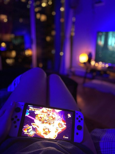 Enchanted & cozy night in my city apartment with my Nintendo switch 🎮🤩🥰 Adopt Moodboard, Switch Aesthetic, Nintendo Lite, Date Night Games, Stories Pictures, Cozy Weather, Summer Vision, Night Couple, Big Baby