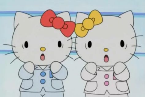 Sibling Duos Cartoon, Hello Kitty And Mimi Matching Pfp, Mimi And Hello Kitty, Mimmy Hello Kitty, Mimmy Sanrio, Hello Kitty And Mimi, Kitty And Mimi, Sanrio Widget, Sanrio Fashion