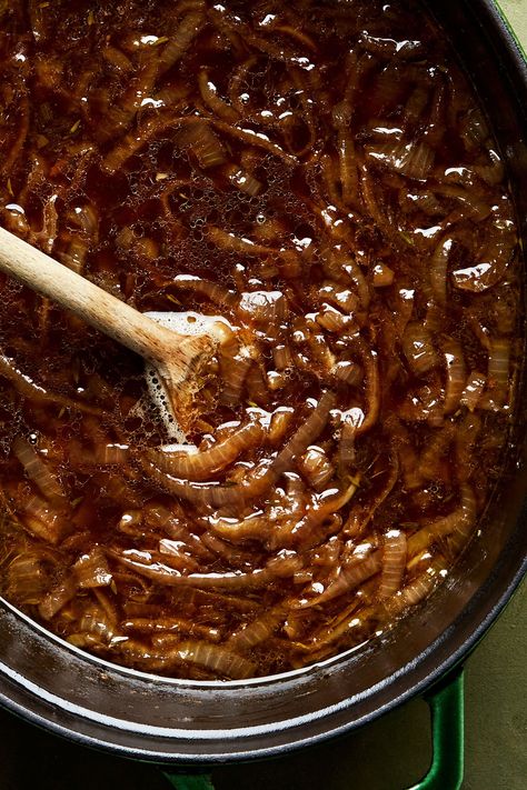 French Onion Soup Without Bread, Rich French Onion Soup, Chateau Briand Recipe, University Recipes, The Modern Proper, Modern Proper, Onion Soup Recipes, Melty Cheese, Gooey Cheese