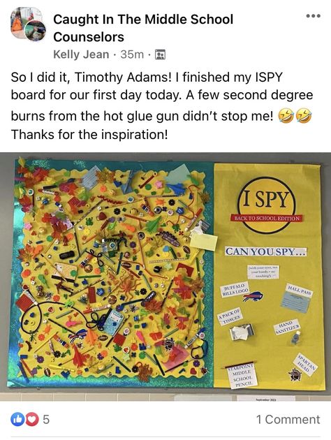 Ispy Bulletin Board Ideas, I Spy Bulletin Board Ideas, I Spy Bulletin Board, Door Bulletin Boards, Retirement Village, Rec Center, Stem Classes, Classroom Doors, Fall Bulletin Boards