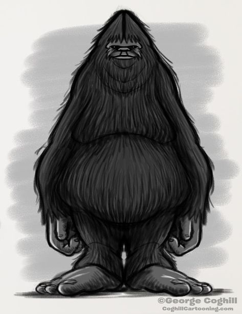 Bigfoot Drawing Easy, Big Foot Drawing, Bigfoot Art Drawings, Bigfoot Cartoon Drawing, Bigfoot Sketch, Bigfoot Cartoon, Ski Branding, Bigfoot Art Illustration, Bigfoot Illustration Cartoon