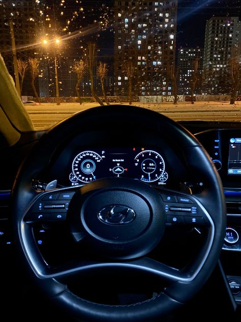 #hyundai #sonata #hyundaisonata Hyundai Night Drive, Hyundai Aesthetic, Sonata Car, Hyundai Sonata Limited, 2024 Goals, Inside Car, Cute Car Accessories, Illustration Art Girl, Night Driving