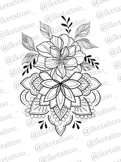 Mandala Flowers Design, Small Tattoos Minimalist, Tattoo Designs Skull, Tattoo Designs Floral, Tattoo Designs Black And White, Tattoo Designs Watercolor, Tattoo Designs Mandala, Tattoo Designs Traditional, Flower Mandala Tattoo