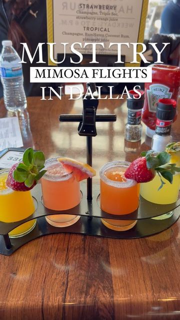 Cocktail Flight Ideas, Mimosa Flight Ideas, Mimosa Flavors, Cocktail Flight, Mimosa Flight, Dallas Brunch, Cute Drinks, Veggie Diet, Mimosa Cocktail