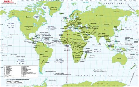 World Latitude and Longitude Map shows actual geographical location of different parts of the world on earth. Latitude And Longitude Map, Tropic Of Capricorn, Latitude And Longitude, Map World, Earth Map, Latitude Longitude, Arctic Circle, On Earth, World Map