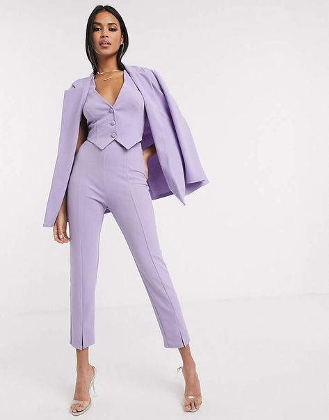 ASOS - ASOS Clothing - Women's Clothing - Women's Accessories - ASOS.com Slim Fit Suit Pants, Design Jersey, Purple Outfits, Woman Suit Fashion, Pantsuits For Women, Slim Fit Suit, Mode Inspo, Suit Pants, Professional Outfits