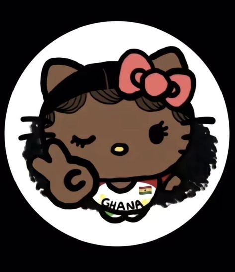 Hello Cartoon Images, Pfp Black Cartoon, Hello Kitty Curly Hair, Baddie Stickers, Pink Hello Kitty Wallpaper Iphone, Tapeta Hello Kitty, Black Hello Kitty, Hello Kitty Imagenes, Organizator Grafic