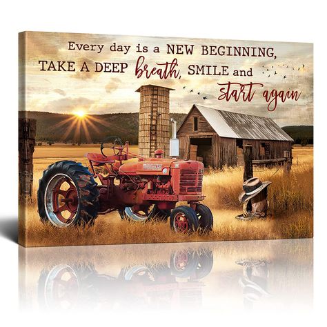 PRICES MAY VARY. Perfect Old Barn Canvas Art Design:Our rustic old barn wall art has been designed by our designers for many times,this design process can show amazing colors, textures, surface treatments and precise details,can make your room full of artistic atmosphere. Red Tractor Picture Quality:Our farmhouse barn canvas wall art made of 100% pure cotton canvas with strong elasticity, clear texture, high-definition printing, no cracking. High Definition Country Scene Picture:Our country wall Barn Wall Art, Barn Pictures, Country Wall Decor, Barn Painting, Red Tractor, Landscape Landscape, Electric Tricycle, Country Scenes, Wall Decor Pictures