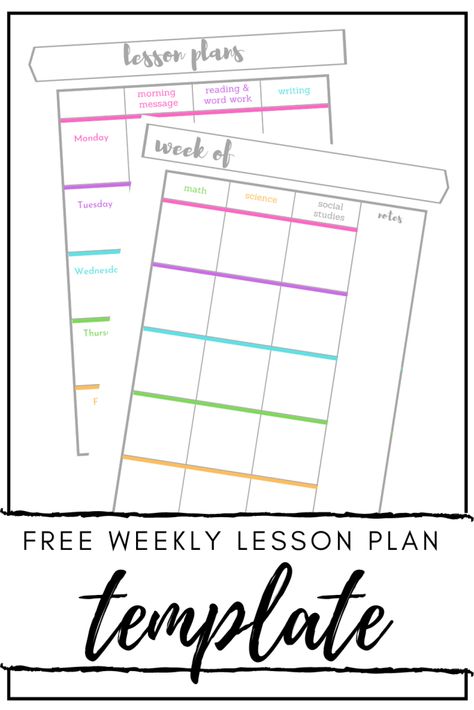 Free Printable Lesson Plan Template, Teacher Weekly Planner Free Printable Lesson Plan Templates, Free Lesson Plan Template Editable, Homeschool Lesson Plan Template Free, Weekly Lesson Plan Template Free, Teaching Lesson Plans Templates, Plan Book Template, Kindergarten Lesson Plans Template, April Lesson Plans