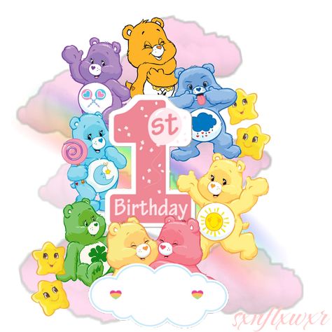 Carebear edit, First birthday shirt template Care Bears First Birthday, Carebear Birthday Party Ideas, Birthday Care Bear, Care Bears Birthday Party, Name Template, Care Bear Party, Care Bear Birthday, First Birthday Shirt, 1st Birthday Party Themes