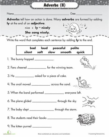 Worksheets: ly Adverbs Adverbs Worksheet Grade 3, Adverb Worksheet 2nd Grade, Adverbs Activity, Ly Adverbs, Adverbs Second Grade, Adverb Ly Worksheet, Suffix Ly Worksheet, Adverbs Worksheet For Grade 1, Adverbs Worksheet