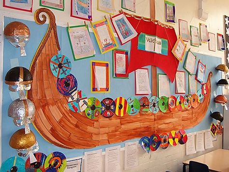 Vikings Ks2, Classroom Displays Ks2, Vikings For Kids, Teaching Wonder, Classroom Display Boards, Display Boards For School, Teaching Displays, School Displays, Social Studies Classroom