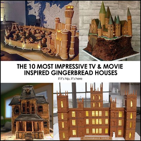 ❤ =^..^= ❤ Movie Gingerbread House Ideas, Hogwarts Gingerbread House, Movie Themed Gingerbread House Ideas, Movie Theme Gingerbread House, Movie Inspired Gingerbread Houses, Gingerbread Hogwarts, Gingerbread House Disney, Gingerbread Competition, Iced Christmas Cookies