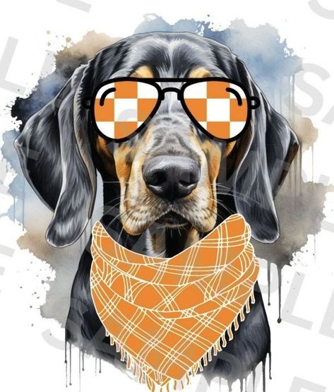 Bluetick Coonhound Art, Tennessee Sublimation Designs, Tennessee Football Wallpaper, Christmas Shopping Shirts, Tn Vols Football, Univ Of Tennessee, Tennessee Crafts, Vols Football, Football Paintings