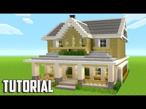 Minecraft: How To Build A Suburban House - Minecraft Tutorial 2017 - YouTube Vans Bedroom, Big Minecraft Houses, Minecraft Homes, Villa Minecraft, Construction Minecraft, Modern Minecraft Houses, Rapunzel Tower, Minecraft Houses Survival, Minecraft Mansion