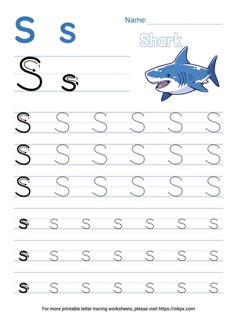 S Tracing Worksheet, Letter S Tracing, September Homeschool, Handwriting Paper Kindergarten, Kindergarten Writing Paper, Letter S Worksheets, Free Printable Alphabet Worksheets, Phonics Worksheets Free, Tracing Worksheets Free