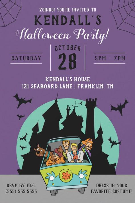 Scooby-Doo Spooktacular Halloween Party Invitation
Invite all your family and friends to your Spooktacular Halloween Party with these fun Scooby-Doo invites. Personalize by adding all your party details. Scooby Doo Halloween Party, Halloween Invitation Wording, Scooby Doo Birthday, Happy Halloween Kids, Scooby Doo Birthday Party, Scooby Doo Halloween, Halloween Party Invitation, Spooktacular Halloween, Halloween Party Supplies