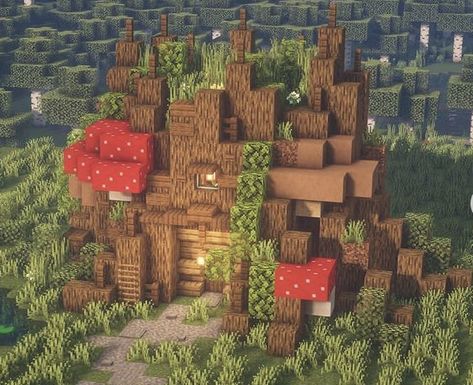 Crop House Minecraft, Minecraft Building Ideas Mushroom House, Mc Mushroom House, Minecraft Gnome House, Minecraft Mushroom Forest, Minecraft Gnome, Minecraft Mushroom Builds, Minecraft Mushroom House, Minecraft Mushroom