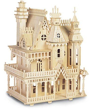 Fantasy Villa - Quay Woodcraft Construction Kit FSC Easy Valentine Crafts, Rooftop Design, Victorian Dollhouse, Dollhouse Toys, 3d Modelle, Wood Puzzles, 3d Puzzles, Miniature Houses, Scrap Wood