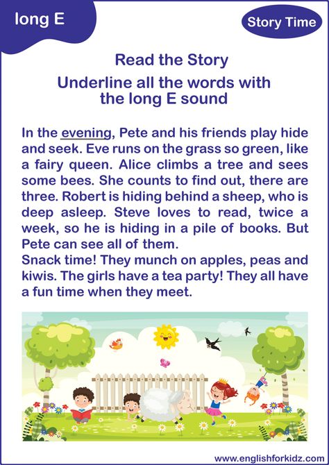 Phonics Passages, Long Vowel Worksheets, Reading Fluency Passages, Long Vowel Words, Vowel Worksheets, Fluency Passages, Short Vowel Words, Interactive Reading, Long E