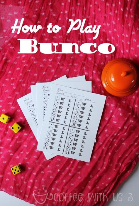 How To Play Bunco, Bunco Rules, Bunco Game, Bunco Party, Family Card Games, Fun Card Games, Card Games For Kids, Senior Activities, Fun Printable