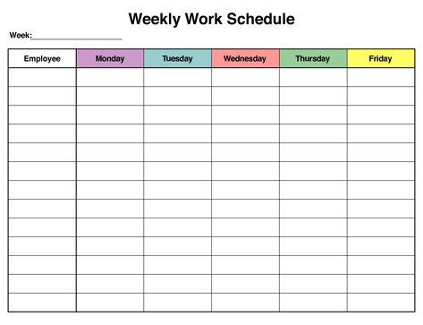 10 Best Free Printable Blank Employee Schedules - printablee.com Blank Weekly Schedule Printable Free, Printable Work Schedule Templates, Employee Shift Schedule Template, Free Printable Weekly Work Schedule Templates, Calendar Schedule Template, Weekly Work Schedule Template Employee, Caregiver Schedule Template, Appointment Template Free Printable, Employee Time Sheet Printable Free