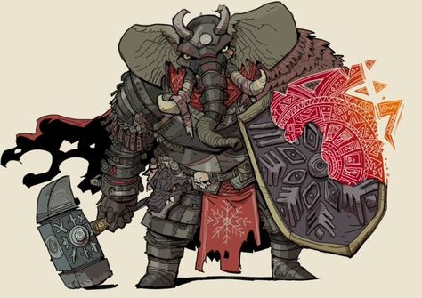 Loxodon Paladin, Paladin Oath, Pathfinder Character, Dnd Races, D D Character Ideas, Fantasy Races, Dungeons And Dragons Characters, Dnd Art, Dnd Characters