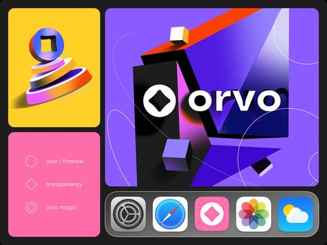 Orvo - Logo and branding for the crypto trading platform by Outcrowd on Dribbble Stylized 3d, Yellow Card, Berlin Design, Application Icon, Abstract Elements, Logo And Branding, Crypto Trading, Trading Platform, Work With Me