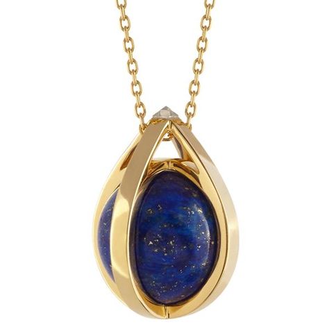 Krystallos Ovum Amulet Pendant in Lapis Lazuli with Yellow Gold & White Topaz, $5,520 Gold Diamond Watches, Tiaras Jewellery, Lapis Lazuli Jewelry, Gems Bracelet, Pretty Pendant, Fantasy Jewelry, Colourful Necklace, Art Deco Jewelry, Gems Jewelry