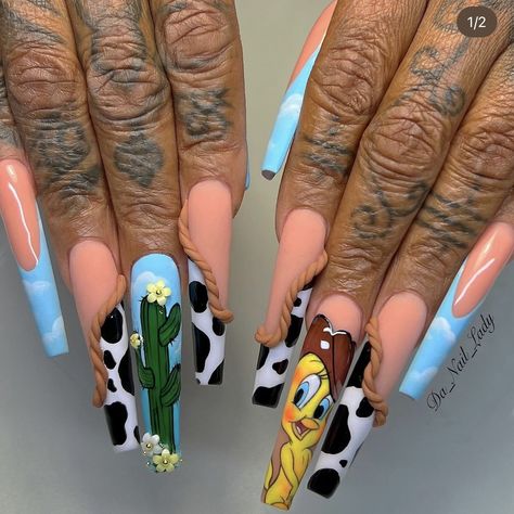 Character Acrylic Nails, Business Nails, Tapered Square Nails, Long Nail Designs, Nail Art Set, Dope Nail Designs, Paws And Claws, Fire Nails, Funky Nails