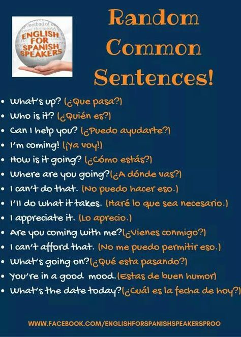 Random common sentences How To Form Sentences In Spanish, Spanish Phrases With English Translation, Phrases English, Common Spanish Phrases, Beginner Spanish Lessons, Spanish Help, Useful Spanish Phrases, Learn Spanish Free, Spanish Words For Beginners