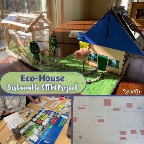 Teach your students about sustainability with the ultimate project-based learning STEM experience: planning and designing an energy-efficient, eco-friendly house! We have #OnlyOneEarth so make the most of it! Sustainability Lessons, Steam Night, Elementary School Projects, Sustainable Development Projects, Sustainability Activities, Eco Club, Sustainable Building Design, Homeschool Stem, Tech Lab