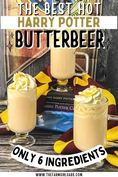 Harry Potter Hot Butter Beer Recipe, Hot Butterbeer Recipe Harry Potter, Butterbeer Coffee Recipe, Universal Butterbeer Recipe, Butter Beer Cookies Harry Potter, Harry Potter House Drinks, Butterbeer Recipe Hot, Crockpot Butterbeer, Butter Bear Harry Potter Recipe