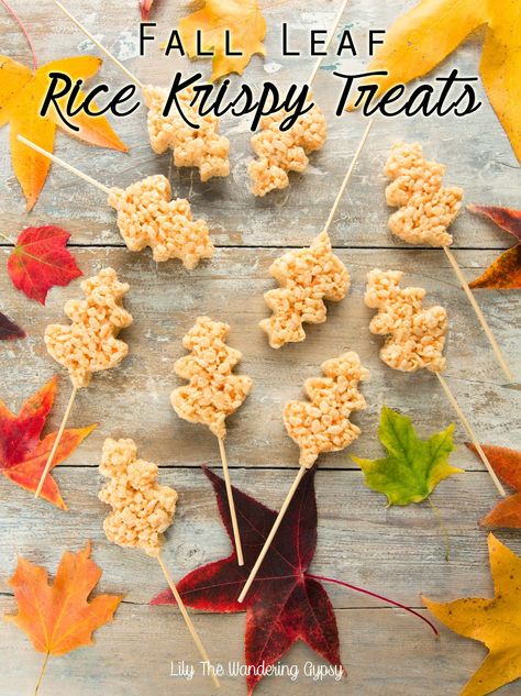 Krispy Treats, Rice Krispy, Kids Party Food, Fallen Leaves, Rice Krispie Treats, Rice Krispie, Fall Treats, Fall Leaf, Eat Dessert First