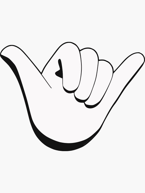 "Shaka Sign" Sticker by AaronKinzer | Redbubble Shaka Sign, Hand Emoji, Hawaiian Quilt, Sign Sticker, Shirt Sticker, Hawaiian Quilts, Hang Loose, Surf Style, Sign Language