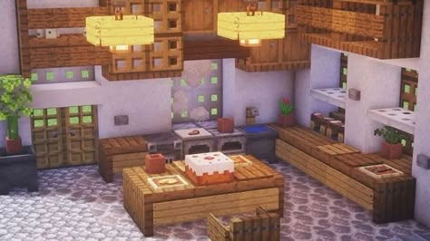 Chalet Minecraft, Minecraft Cool, Minecraft Kitchens, Minecraft Decoration, Rumah Minecraft Sederhana, Minecraft Mansion, Minecraft Interior, Minecraft Kitchen Ideas, Minecraft Interior Design