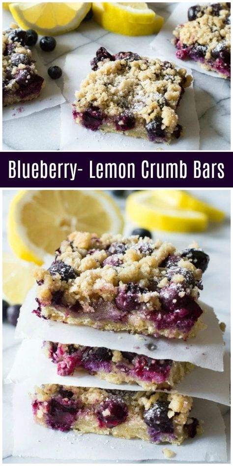 Crumb Dessert, Lemon Crumb Bars, Lemon Blueberry Bars, Blueberry Crumb Bars, Easy Blueberry Cobbler, Blueberry Cobbler Recipes, Bars Dessert, Blueberry Crumble Bars, Crumb Bars