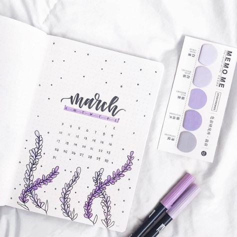 Bullet Journal Fame! 📒❄️ on Instagram: “If rosemary is for the spirit, then lavender is for the soul. 💕 How's your first week of March going so far? I'm so busy with all my…” March Bullet Journal Cover, Bullet Journal Cover Page Ideas, Journal Cover Page Ideas, Journal D'inspiration, Cover Page Ideas, Minimalist Bullet Journal, Journal Cover Page, Bullet Journal Headers, March Bullet Journal